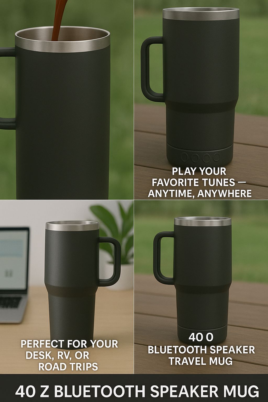 VibeSip™ 40oz Bluetooth Tumbler – Aesthetic Stainless Steel Smart Cup with Speaker, LED, & Chill Mode(sip loud.flex harder)