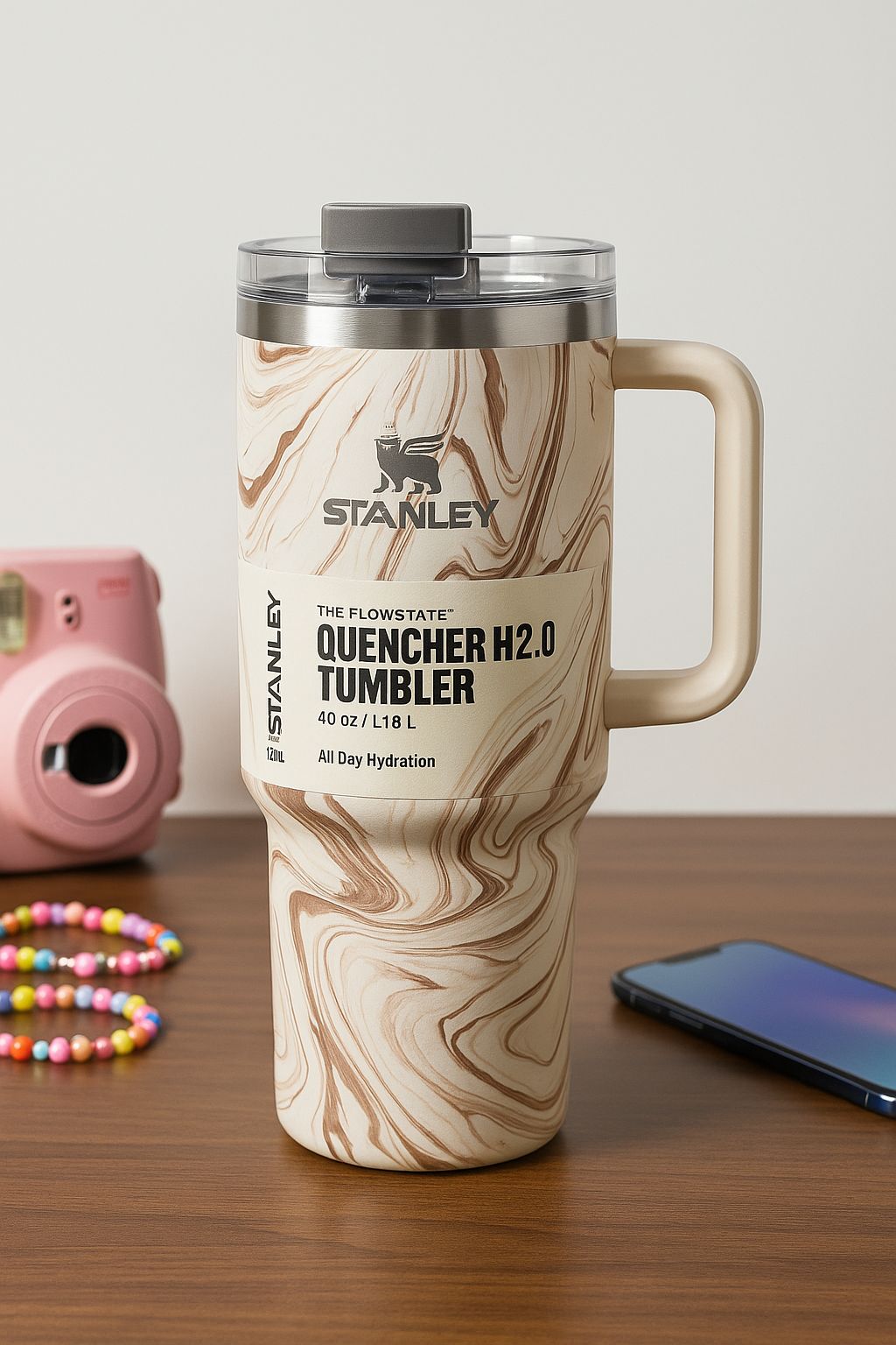 Stanley Quencher H2.0 Tumbler 40oz – Pastel Swirl | Aesthetic, Leakproof & Gen Z-Approved